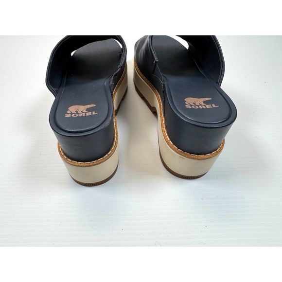 Sorel Joanie IV Slide Wedge Sandal Women 10.5 EUC Leather Platform Mules Flats - Picture 11 of 11